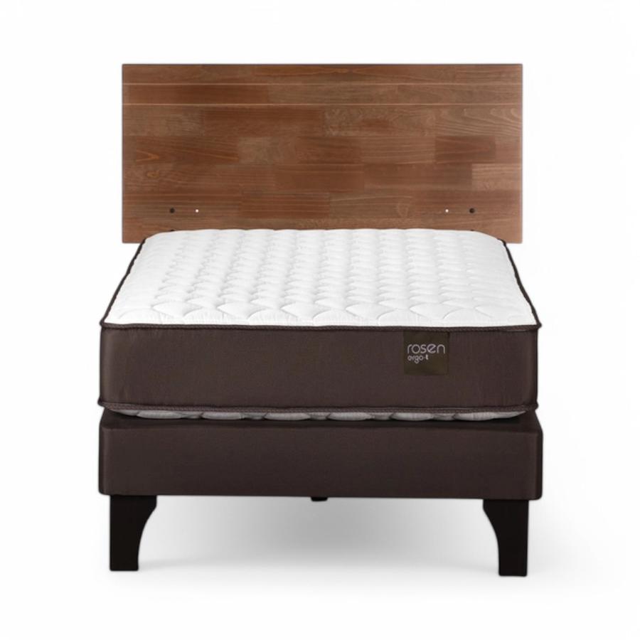 Cama Rosen Ergo T 1.5 Plazas + Respaldo Tabor Café