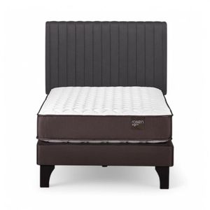 Cama Rosen Ergo T 1.5 Plazas + Respaldo Lucio Gris