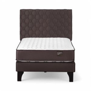 Cama Rosen Ergo T  1.5 Plazas + Respaldo Ivar Café