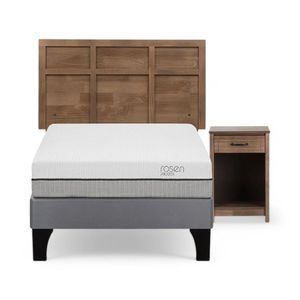 Cama Rosen Pratta 1.5 Plazas + Muebles Robin Café
