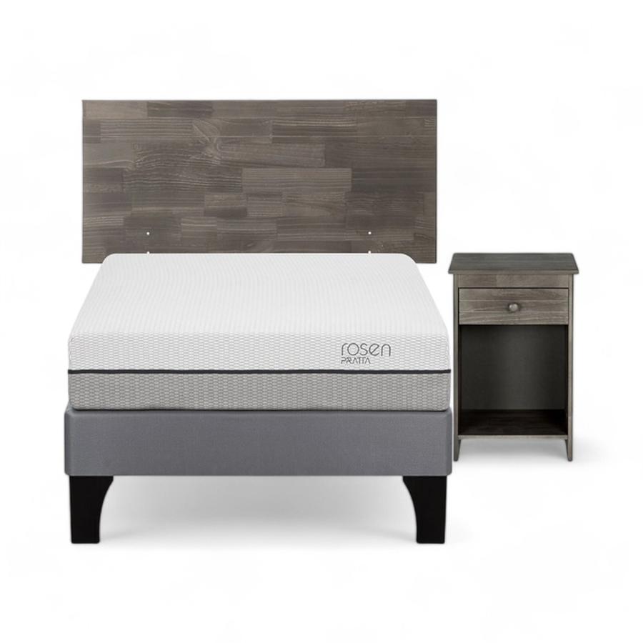 Cama Rosen Pratta 1.5 Plazas + Muebles Tabor