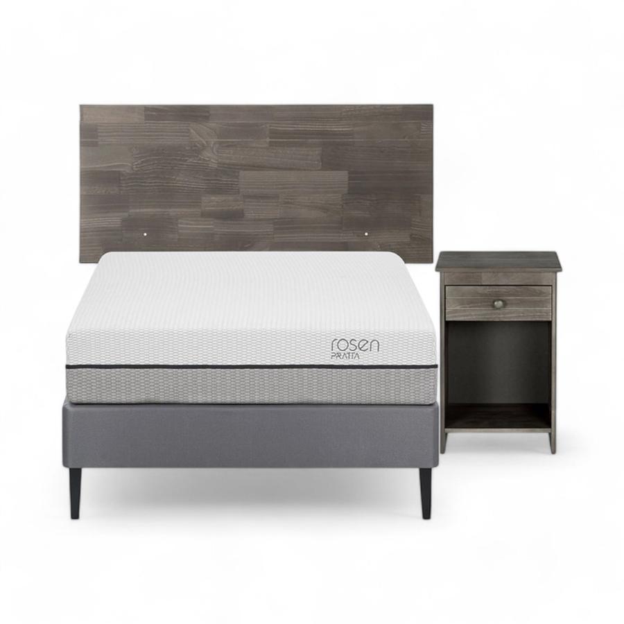 Cama Rosen Pratta 1.5 Plazas Acero + Muebles Tabor