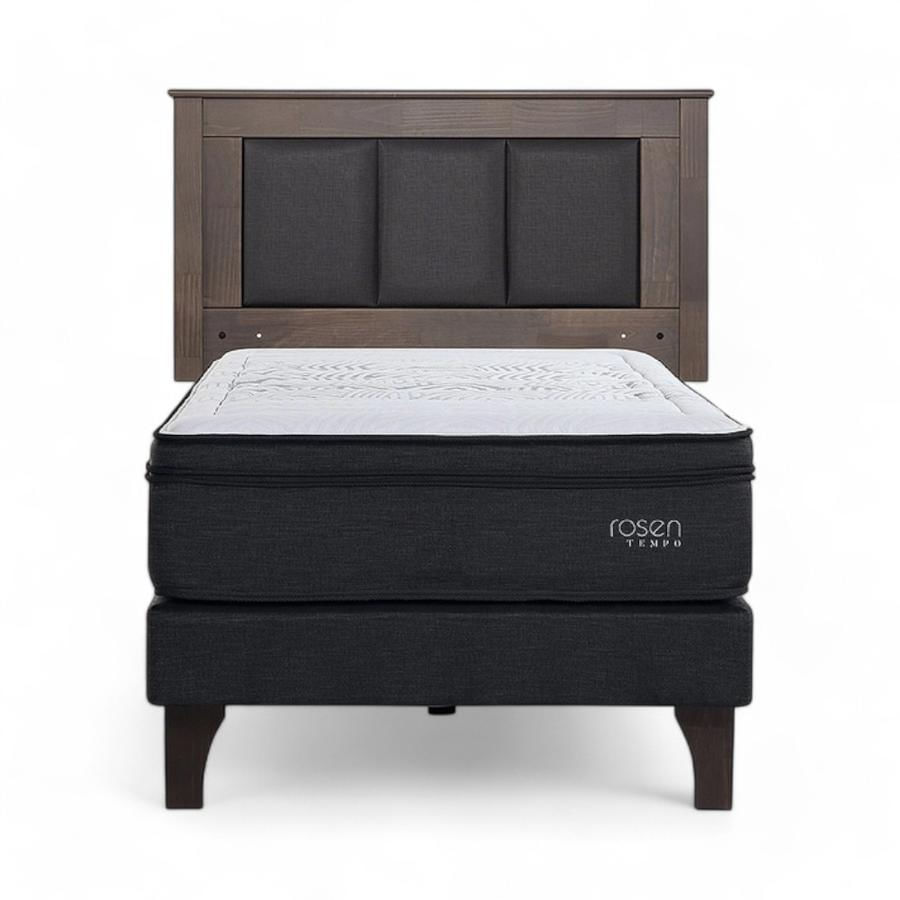 Cama Rosen Tempo 1.5 Plazas + Respaldo Rachel