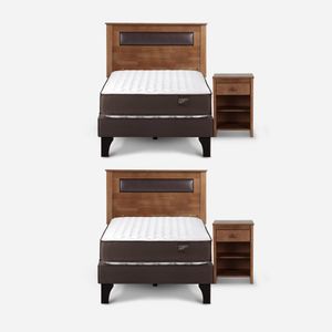 Cama Dúplex Rosen Ergo T New 1.5 Plazas + Muebles Ferrara