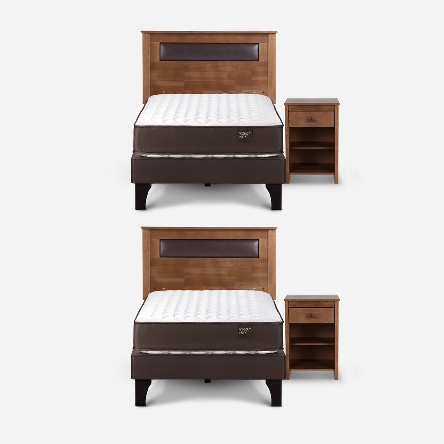 Cama Dúplex Rosen Ergo T New 1.5 Plazas + Muebles Ferrara