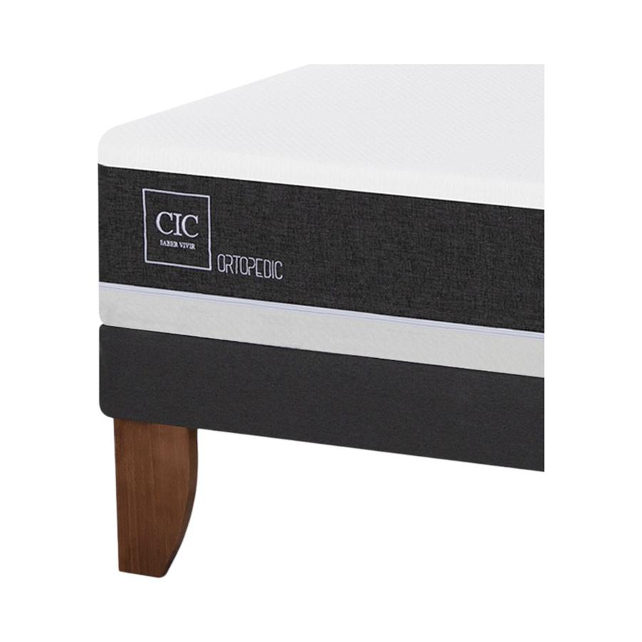 Cama CIC Ortopedic 1.5 Plazas + Respaldo Gales Gris - Dimarsa.cl