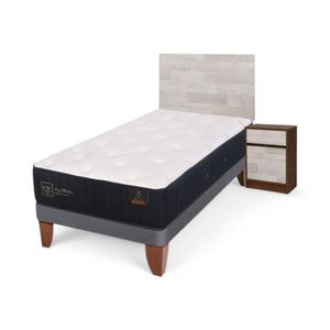 Cama CIC Premium 1.5 Plazas + Set Legno Gris Claro