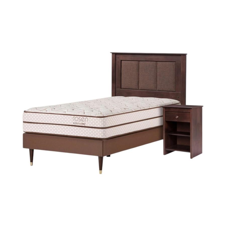 Cama Rosen Autonomy Land 1.5 Plazas + Velador Ferrara Café