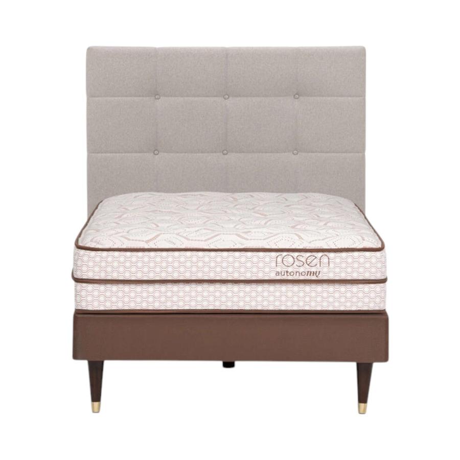 Cama Rosen Autonomy Land 1.5 Plazas + Respaldo Issey Gris