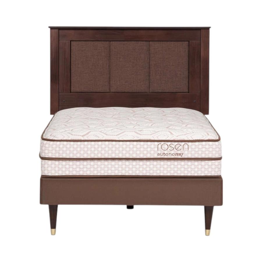 Cama Rosen Autonomy Land 1.5 Plazas + Respaldo Rachel Café