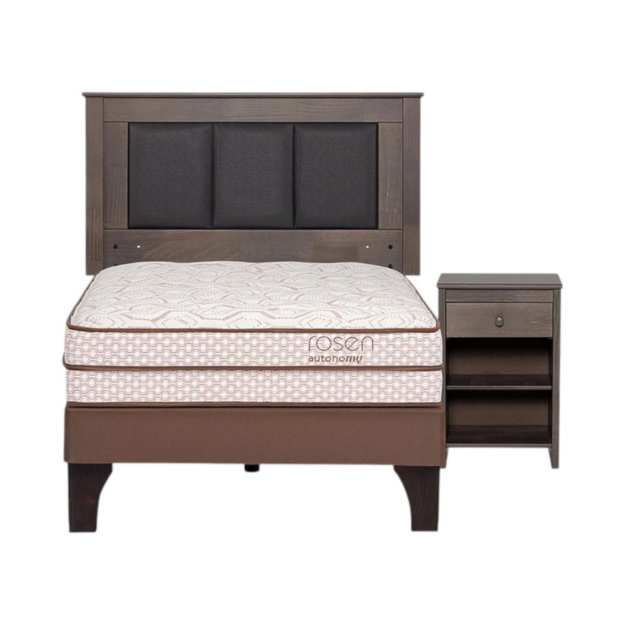 Cama Rosen Autonomy Land 1.5 Plazas + Muebles Rachel Gris