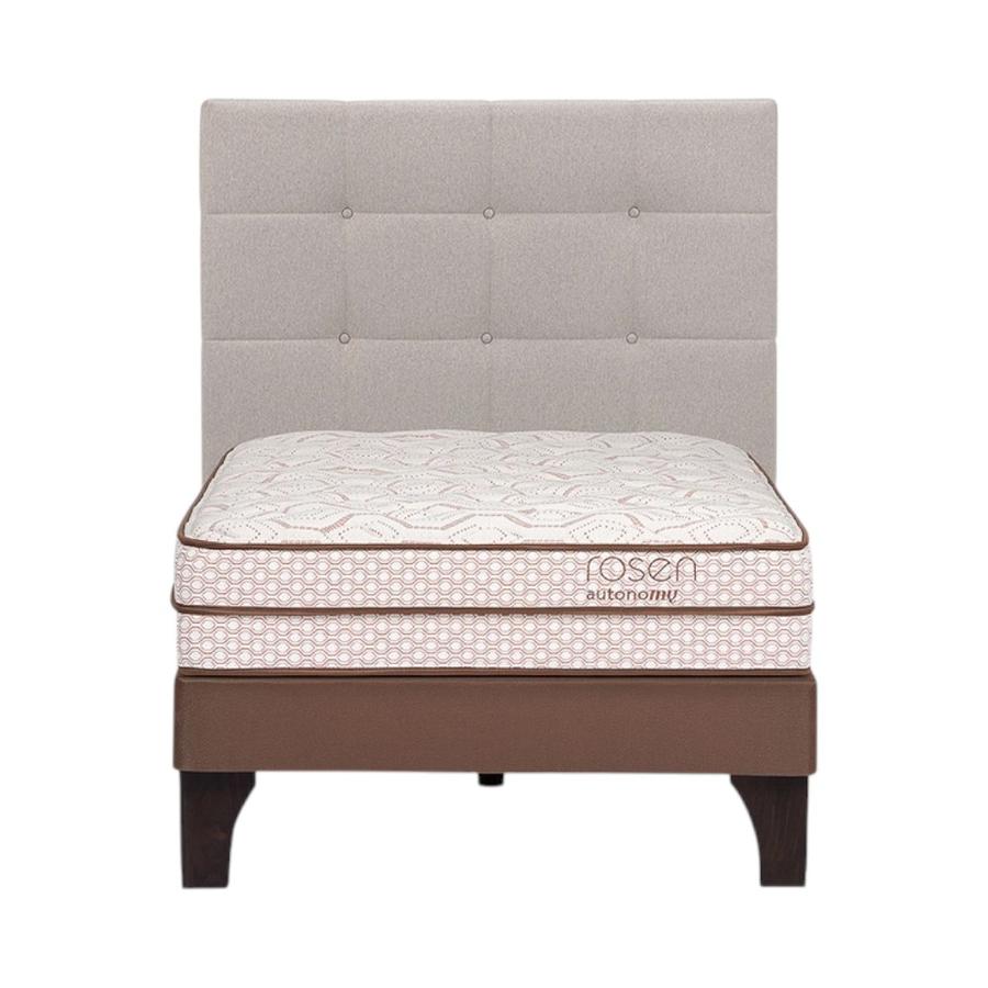 Cama Rosen Autonomy Land 1.5 Plazas + Respaldo Issey Gris