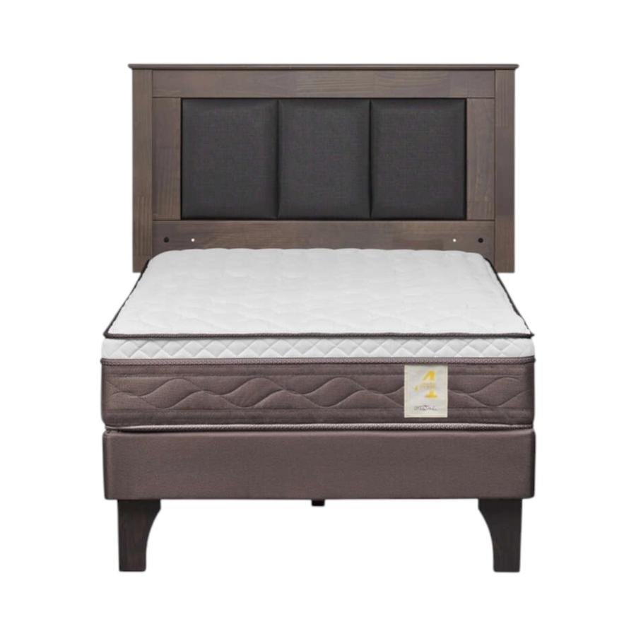 Cama Rosen NS4 Plus 1.5 Plazas+Respaldo Rachel Gris