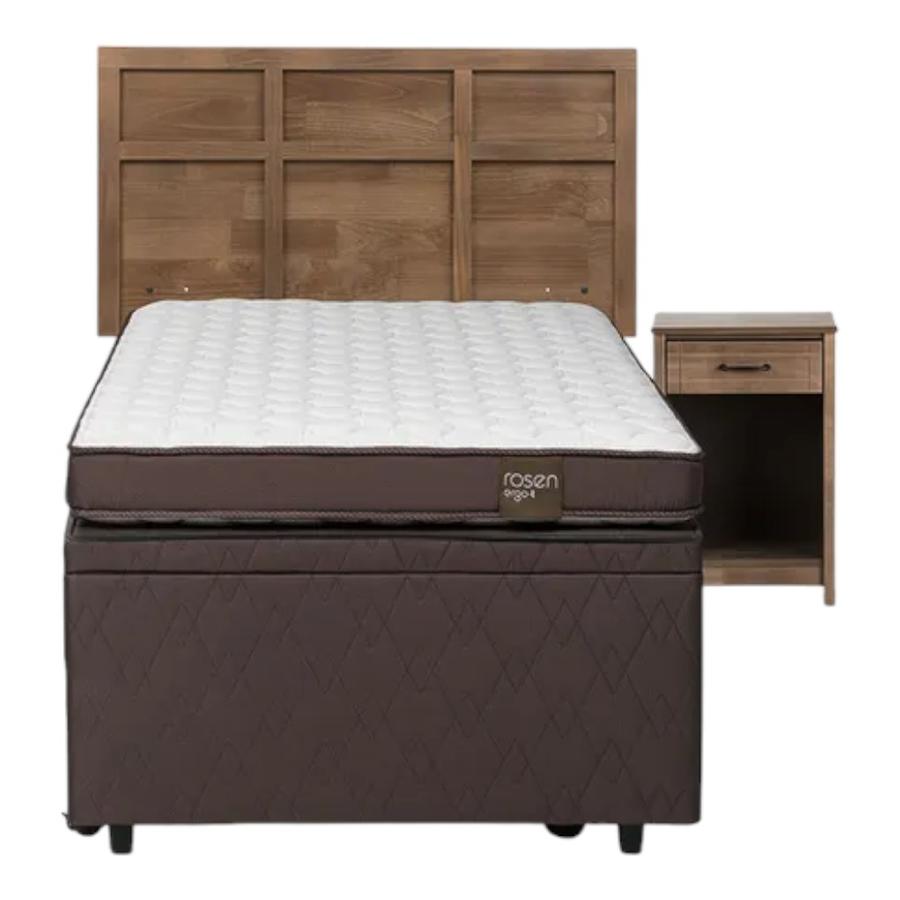 Bed Boxet Rosen Ergo T New 1,5 Plazas + Muebles Ferrara