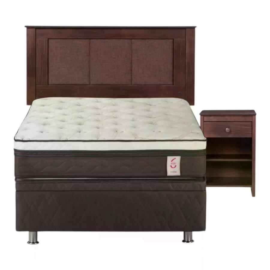Cama Rosen Boxet New Style 6 1,5 Plazas con Muebles Rachel