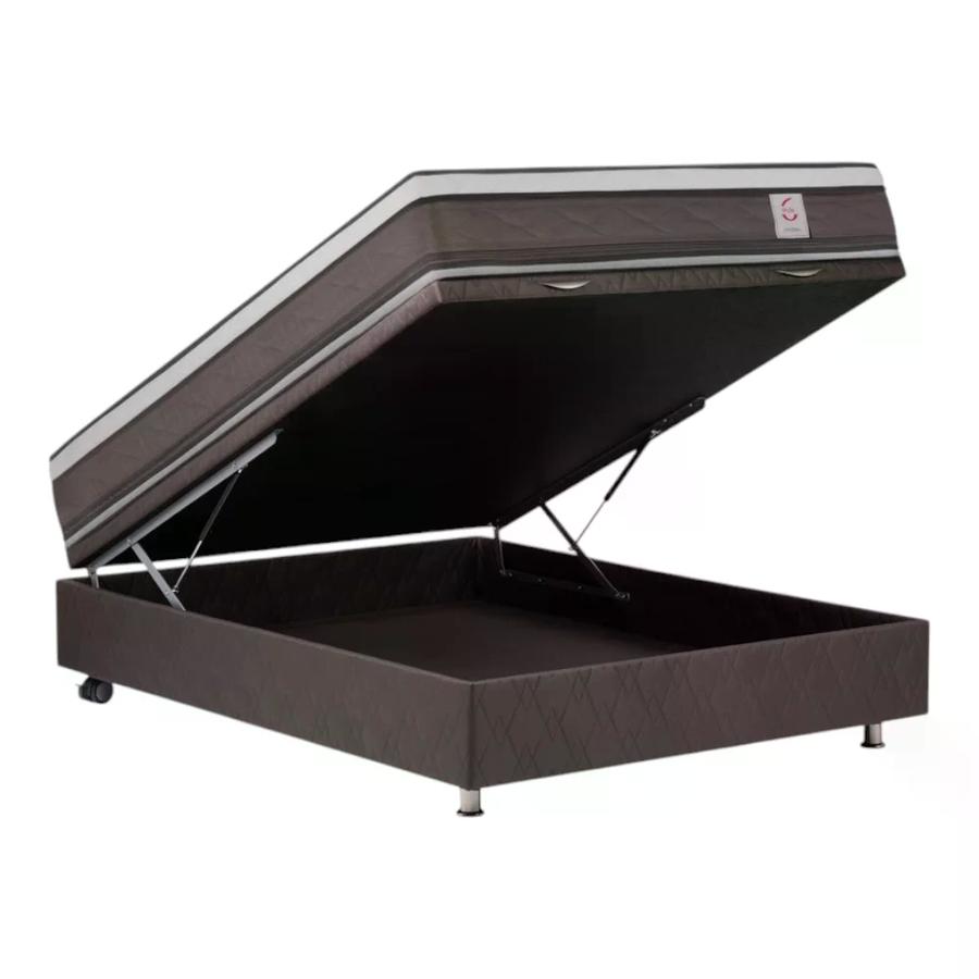 Cama Rosen Boxet New Style 6 2 Plazas + Muebles Rachel