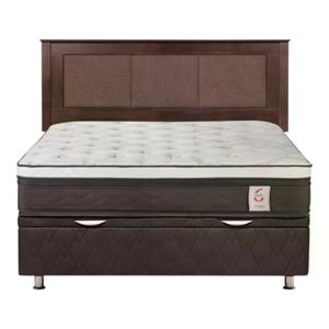 Cama Rose Boxet New Style 6 2 Plazas + Respaldo Rachel