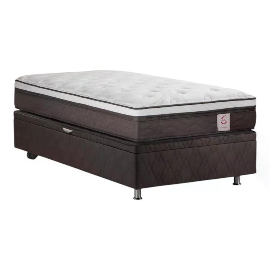 Cama Rosen Boxet New Style 6 2 Plazas + Muebles Ferrara