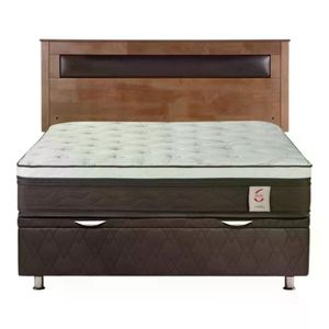 Cama Rosen Boxet New Style 6 2 Plazas + Respaldo Ferrara