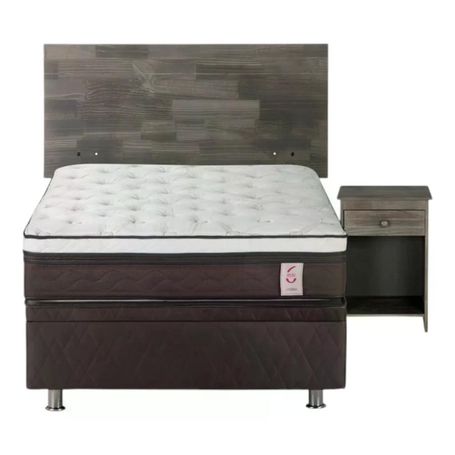 Cama Rosen Boxet New Style 6 1,5 Plazas + Muebles Tabor