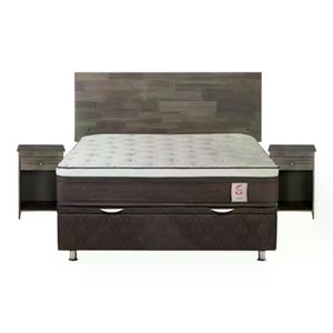 Cama Rosen Boxet New Style 6 2 Plazas + Muebles Tabor