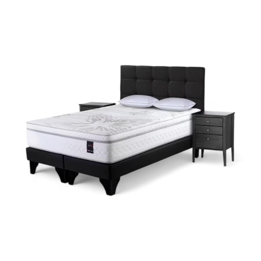 Set Rosen Art4 King Base Div + Issey Negro + Almohada Extra