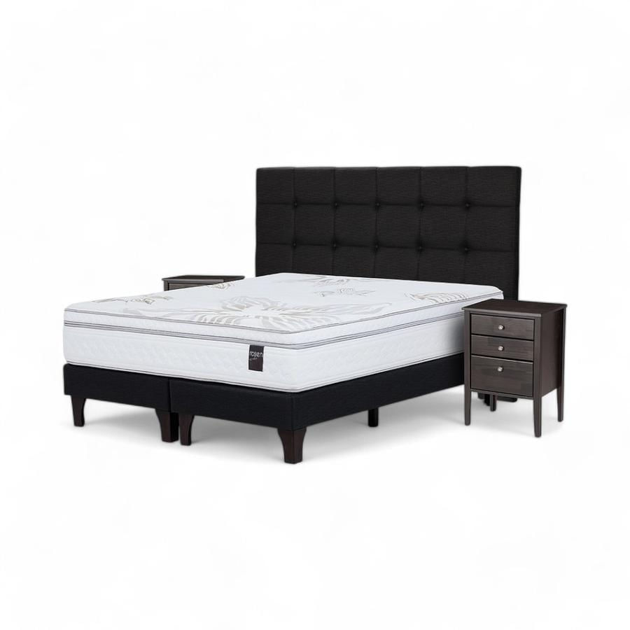 Cama Rosen Art 4 Super King  + Muebles Issey Grafito