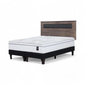 Cama Rosen Art 4 King + Respaldo Ferrara Gris