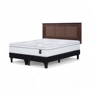 Cama Rosen Art 4 King + Respaldo Rachel Chocolate