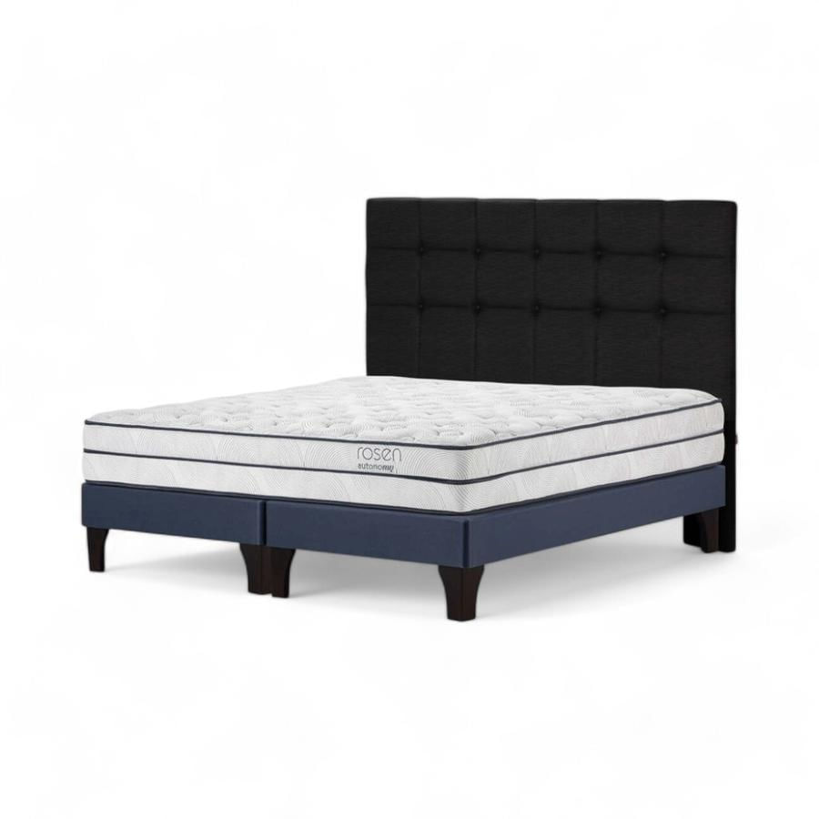 Cama Rosen Autonomy Sky Super King + Respaldo Issey Negro