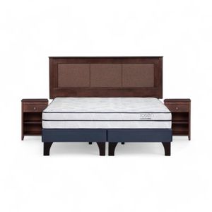Cama Rosen Autonomy Sky King + Muebles Rachel Café