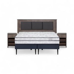 Cama Rosen Autonomy Sky King + Muebles Rachel Gris
