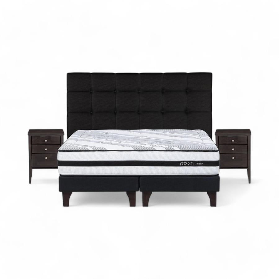 Cama Rosen Driven Super King + Muebles Issey Negro