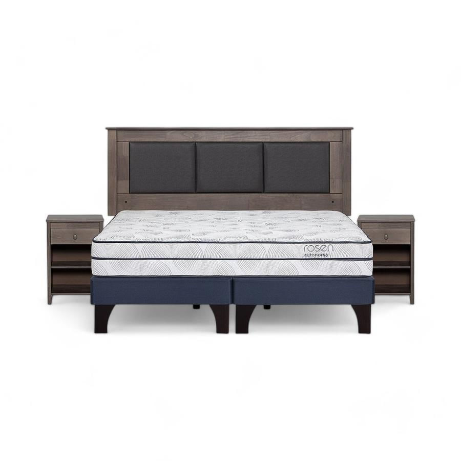 Cama Rosen Autonomy Sky King + Muebles Rachel Gris
