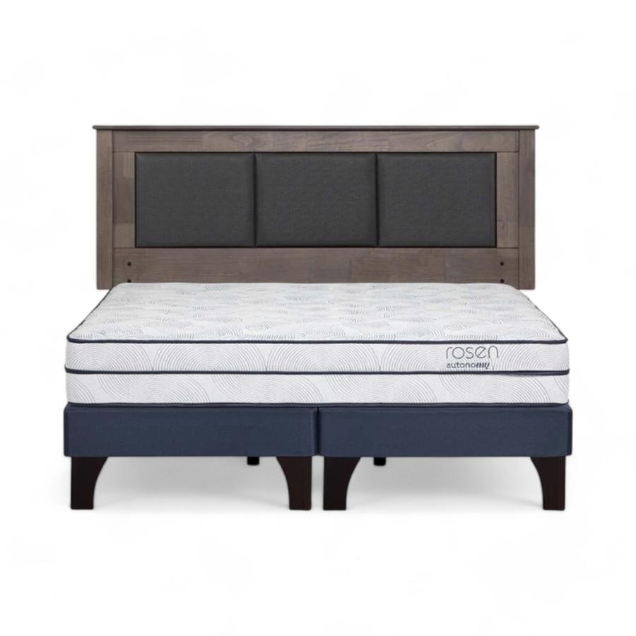 Cama Rosen Autonomy Sky King + Respaldo Rachel Gris