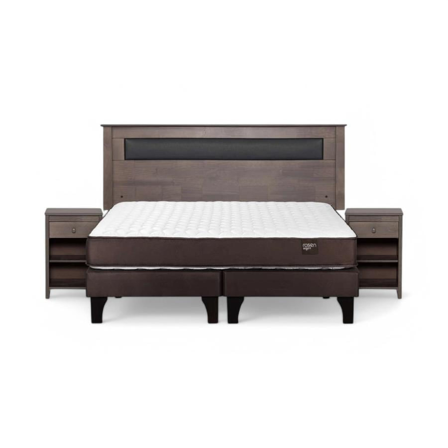 Cama Rosen Ergo T King + Muebles Ferrara Gris