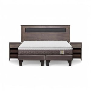 Cama Rosen NewStyle 4 Plus King + Muebles Ferrara Gris