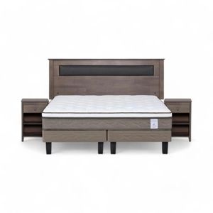 Cama Rosen NewStyle 6 King + Muebles Ferrara Gris