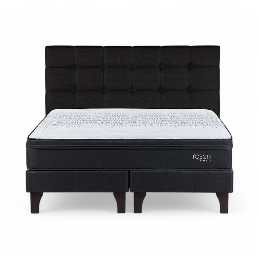Cama Rosen Tempo Super King + Respaldo Issey Negro