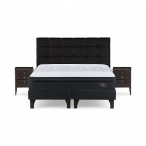 Cama Rosen Tempo Super King + Muebles Issey Negro