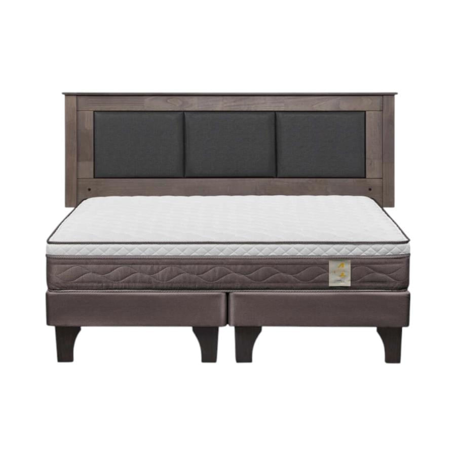 Cama Rosen NS4 Plus King Dividida + Respaldo Rachel Gris
