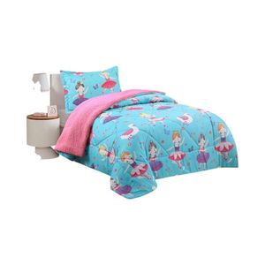 Plumón Infantil Sherpa Doral Ballet 1.5 Plazas Celeste