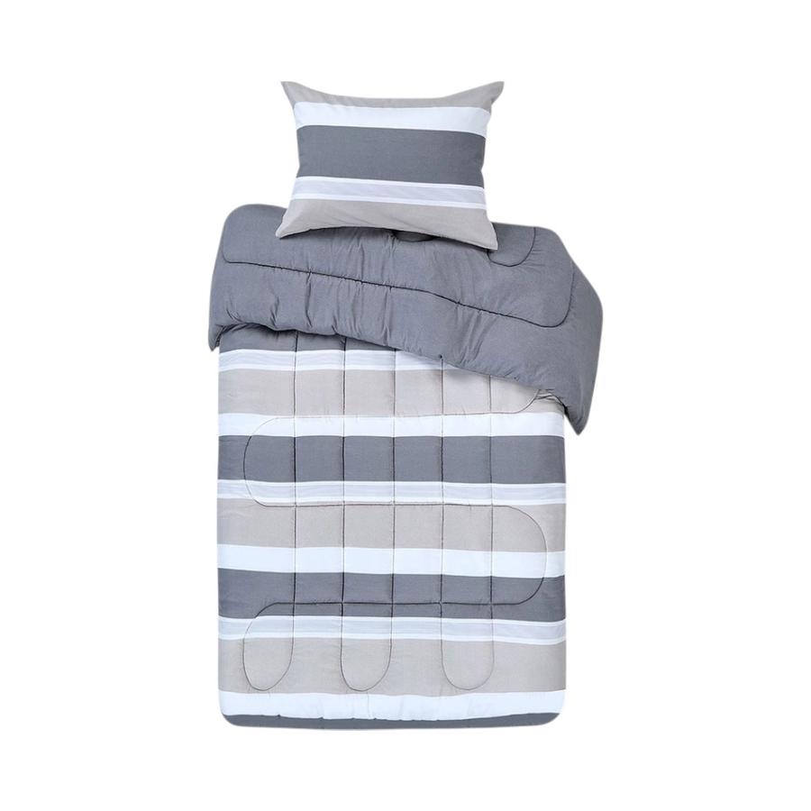 Plumón Cama Rosen Soft Touch Amaro 1.5 Plazas Gris