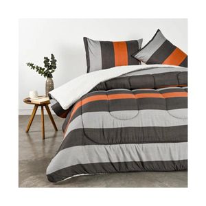 Plumón American Family Sherpa 2 Plazas Franjas Naranjo