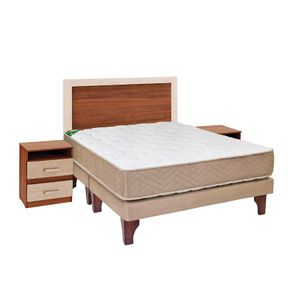 Cama Europea Bamboo 2 Plazas Base Dividida Set Alicante