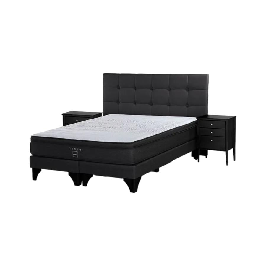 Cama Tempo Rosen 2 Plazas + Muebles Issey