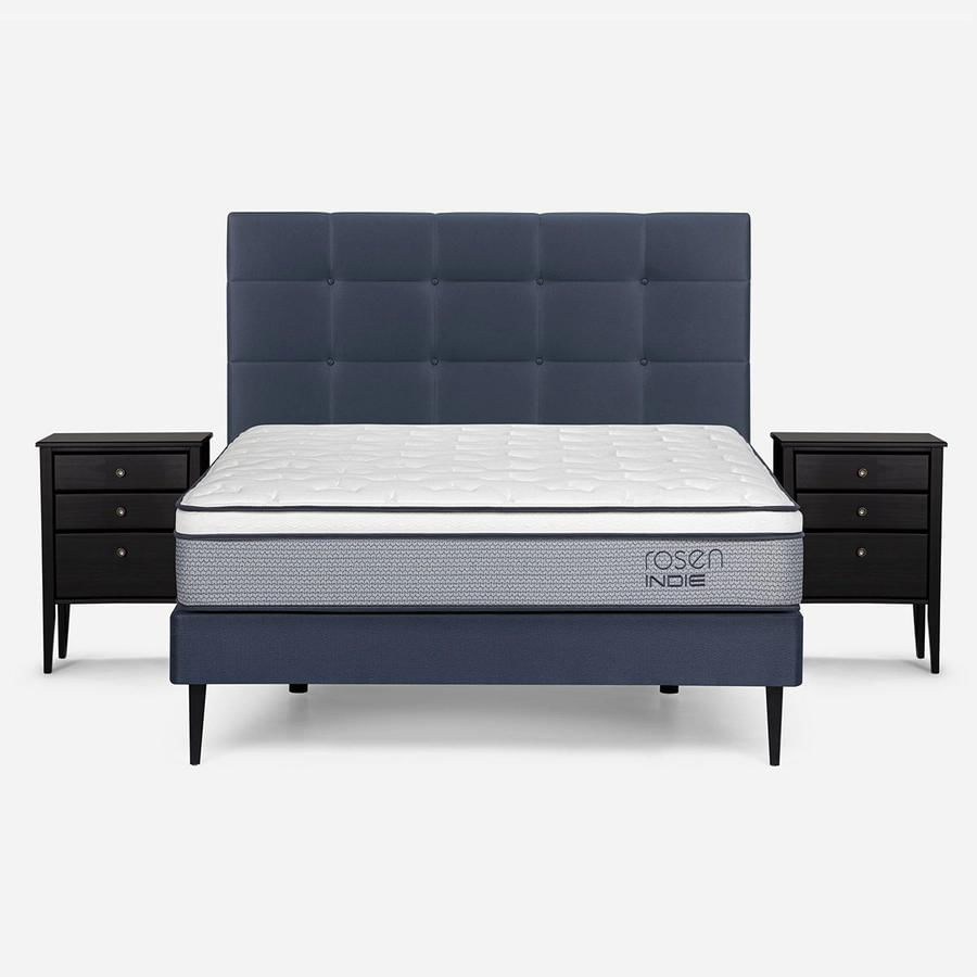 Cama Indie Pata Metálica 1.50X2.00 Bn Issey Azul Rosen