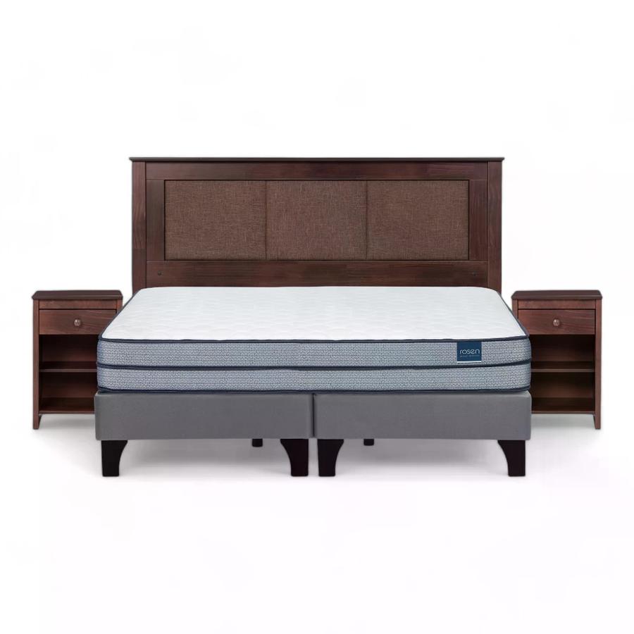 Cama Spike Rosen 1.50X2.00 Base Dividida + Muebles Rachel