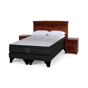 Set Rosen Tempo 2 Plazas Base Div + Veneto Café + Almohada