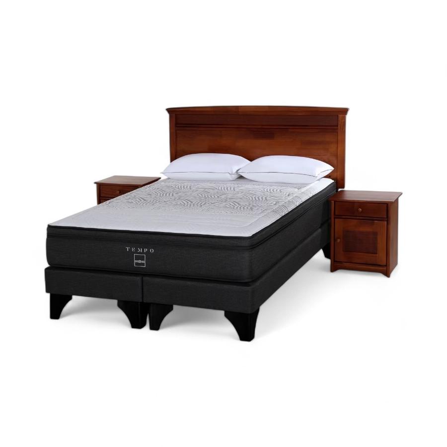 Set Rosen Tempo 2 Plazas Base Div + Veneto Café + Almohada